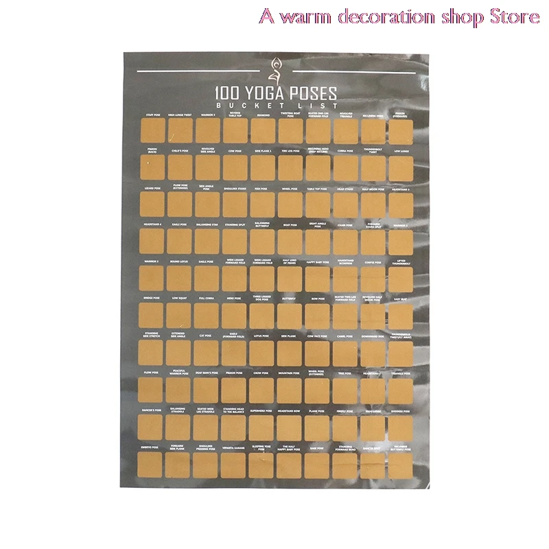 Постер с защитой от царапин Топ 100 меню йоги поза для обучения список ведра