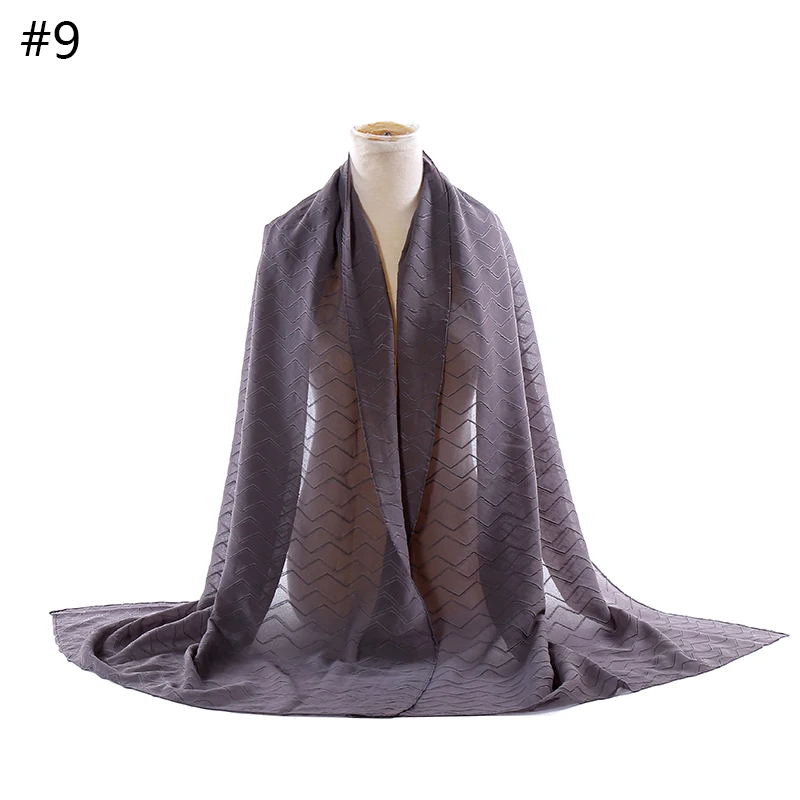 

1PC Hot sale Solid plain shalws Muslim hijab Ladies wrinkled wraps Chiffon Women fashion scarves Long head muffler Islamic scarf