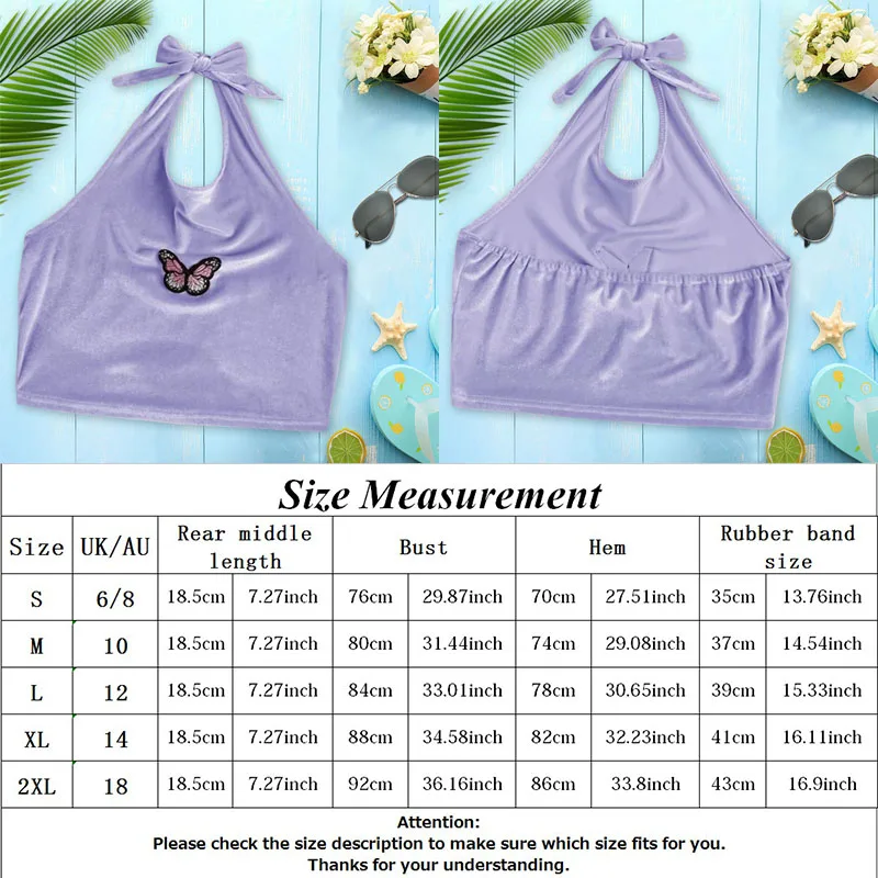 

Sexy Crop Top Women Fashion velvet butterfly Print Halter Top Blouse Camisole For Summer 2020 Comfortable short shirt