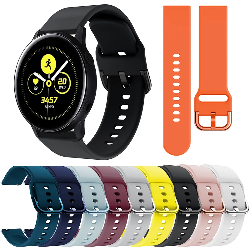 

Силиконовый ремешок для Samsung Galaxy Watch Active/Active 2, сменный Браслет для умных часов, 20 мм, аксессуары для наручных часов