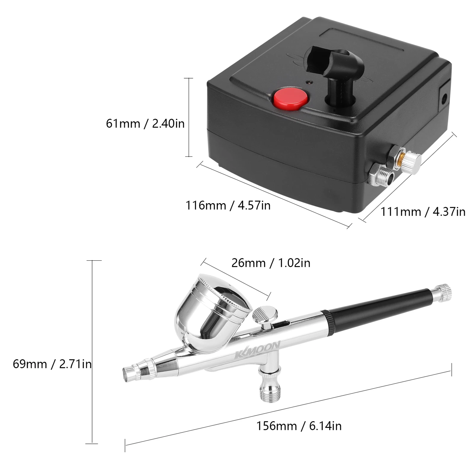 

Professional Airbrush Set for Model Making Art Painting with Air Compressor+Power Adapter+Airbrush+Airbrush Holder+0.2mmneedle