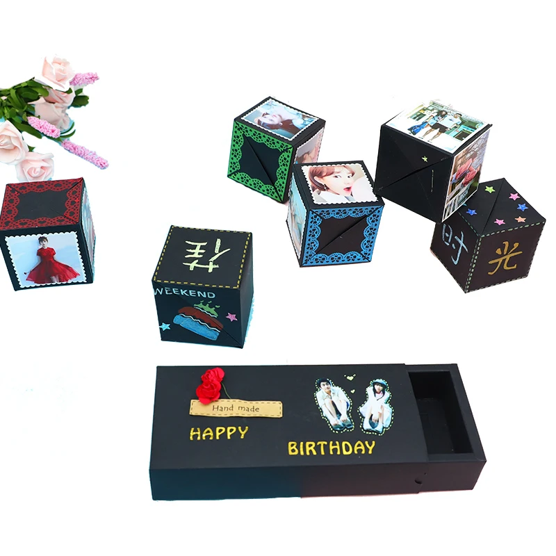 Креативная сделай сам коробка с сюрпризом для любви взрывозащищенный фотоальбом