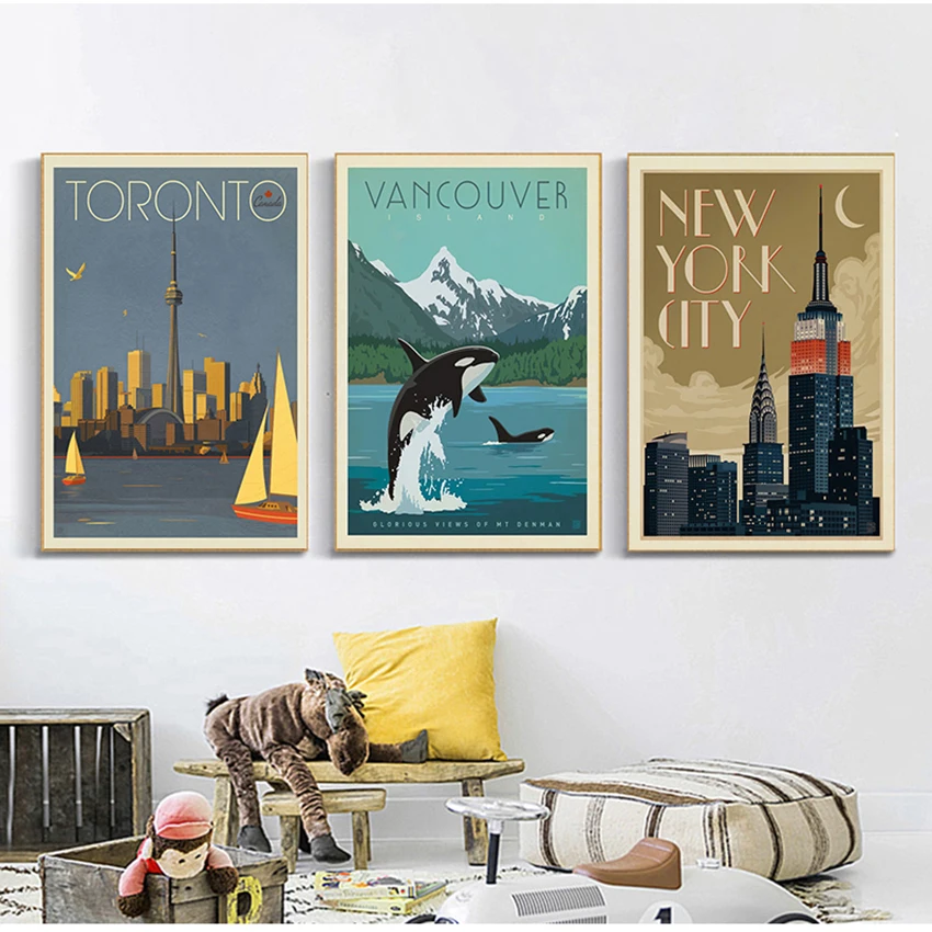 

И принты настенные картины для декора гостиной, знаменитый город, путешествия, Лондон, Нью-Йорк, Венеция, плакат, холст, картина, настенные ху...