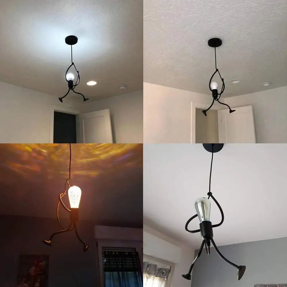 

Modern Little Iron Man Pendant Lights Home Deco Suspension Luminaire Living Room Hanging Lamps Creative Children Room Light Deco