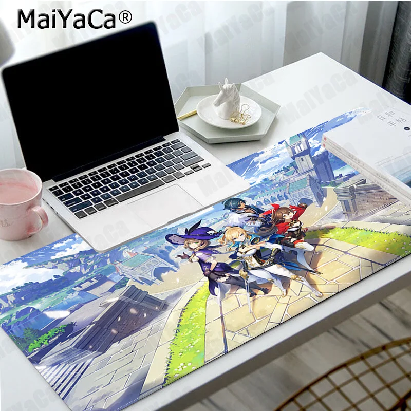 

Genshin Impact girl Rubber Computer Gaming mousepad Size for 30x80cm,300x800x2mm Mouse Keyboards Mat Mousepad for boyfriend Gift