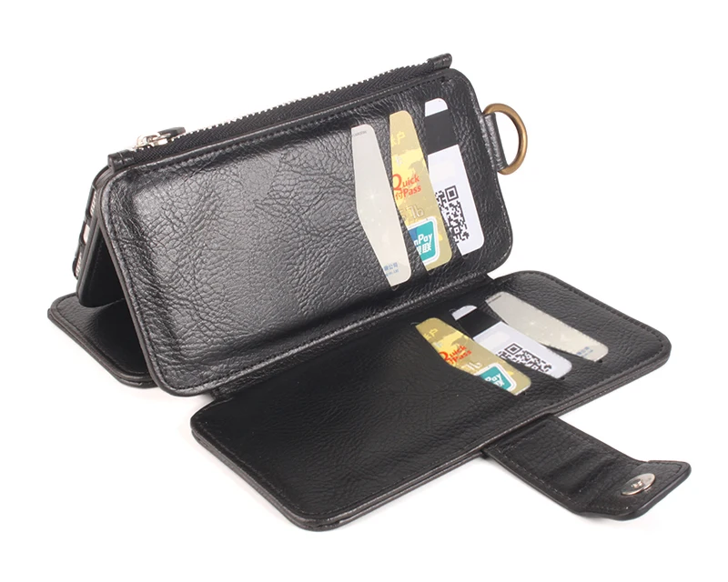 

Luxury Leather Wallet Case for iPhone 7 7Plus 2in1 Business Style Flip Phone Bag Case for iPhone 7 Coque Cover with Card Holder