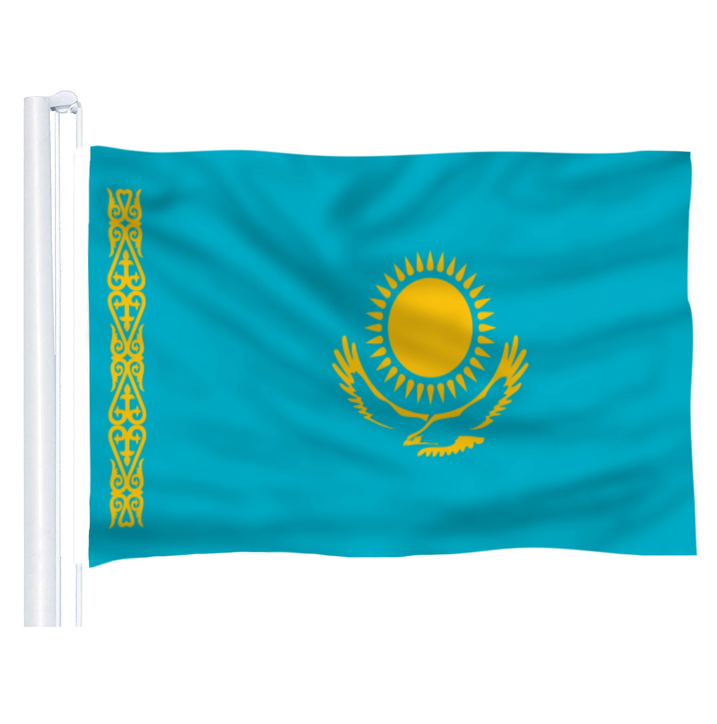 2017 KZ Kazakhstan Flag полиэстеровый флаг 5*3 фута 150*90 см высокое качество|kazakhstan flag|polyester