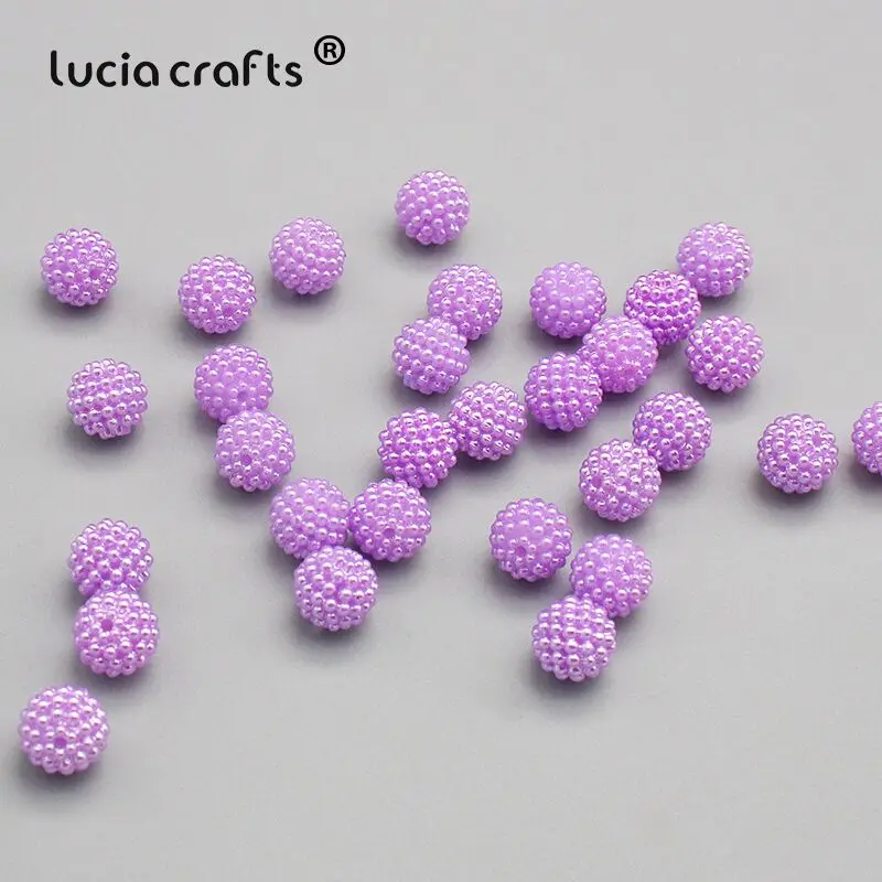 Lucia crafts 12 мм Круглый свободный акриловый бисер для одежды жемчуг бусины с дырочками для изготовления браслетов 48 шт./лот F1201 - Цвет: 4 color 12MM purple