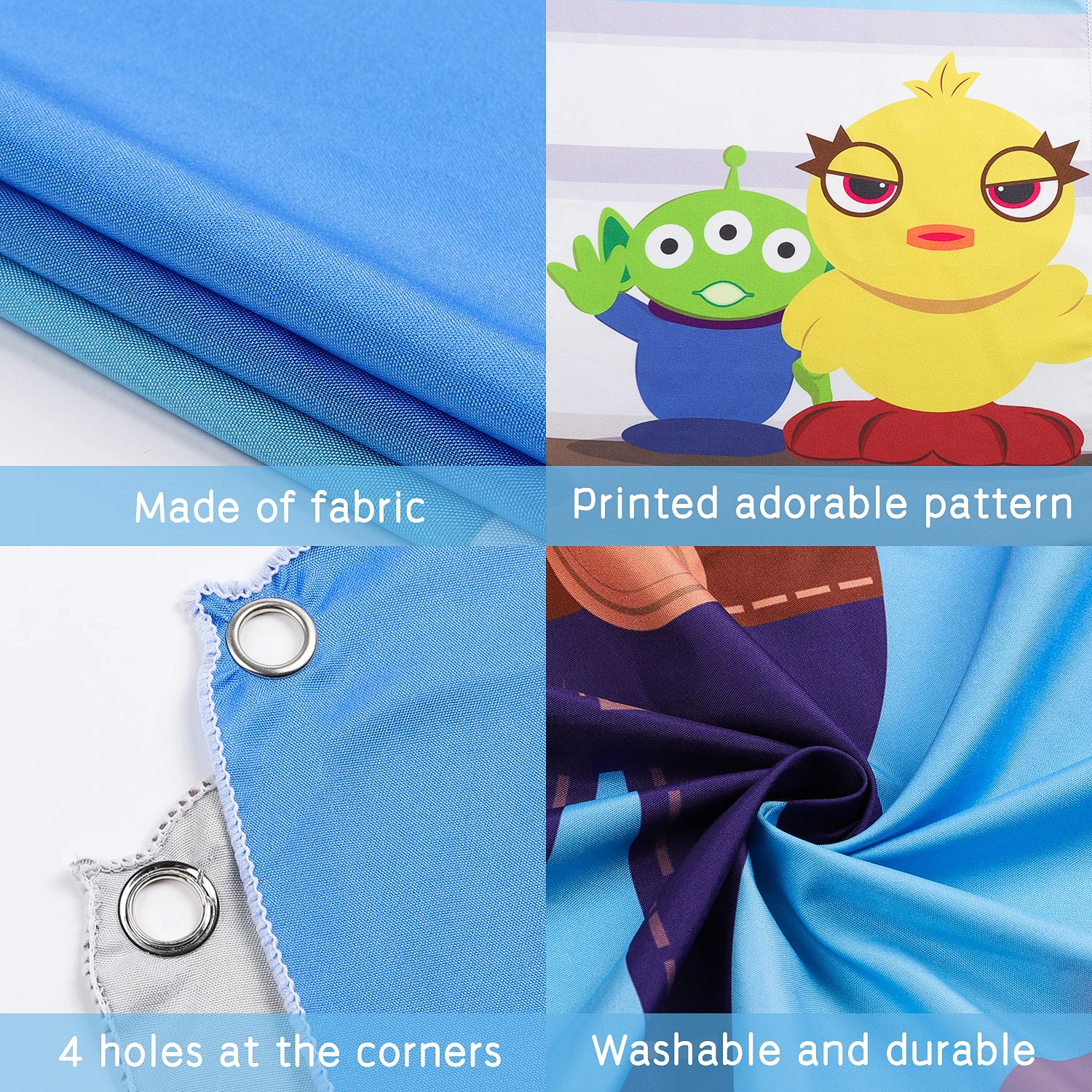 

Toy Theme Inspired Story Party Supplies Toy 4th Photo Door Banner Fabric Face Photography Background Pretend Play Game Photo