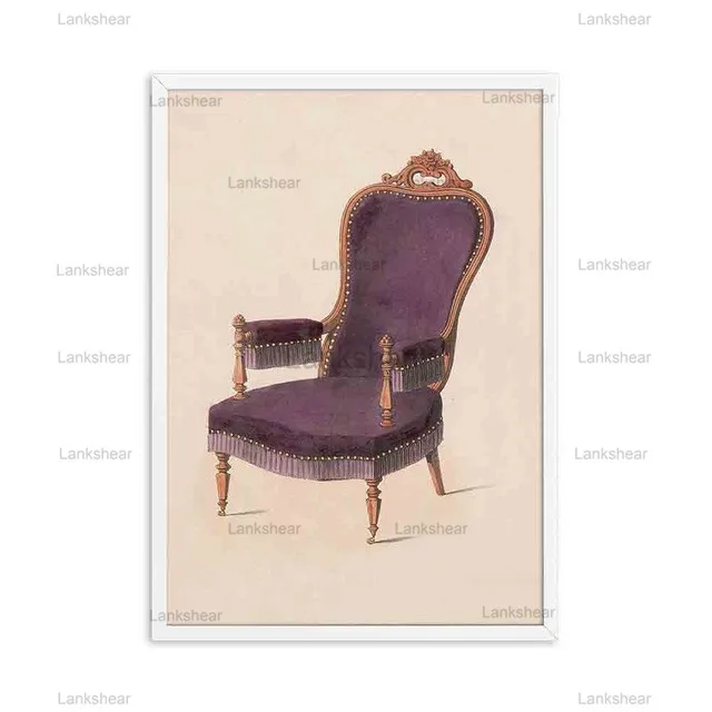 

Vintage Armoire Furniture Poster and Prints Farmhouse Shelf Wall Art Canvas Painting Gift for Girls for Bedroom Pictures Decor