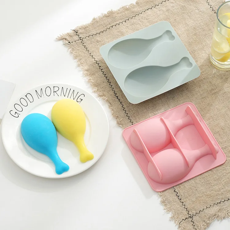 Силиконовая форма для мыла ручной работы с 2 отверстиями торта куриными ножками