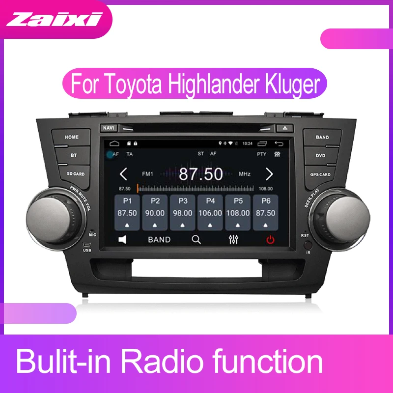 Автомагнитола для Toyota high Lander Kluger XU40 2007 2008 2009 2010 2011 2012 2013 сенсорный экран Android GPS navi