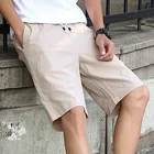 Мужские летние повседневные шорты брюки мужские 100% пляжные шорты из хлопка с эластичной резинкой на талии по колено теплые брюки для девочек толстые однотонные брюки Цвет шорты на каждый день Размеры 5XL