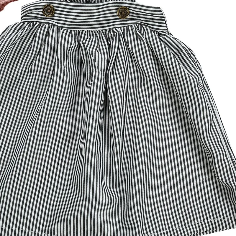 

Fashion Baby Girl Skirt Set Autumn Baby Girl Newborn Long Flare Sleeve Romper Strap Stripe Skirts Headband Costume Sets z