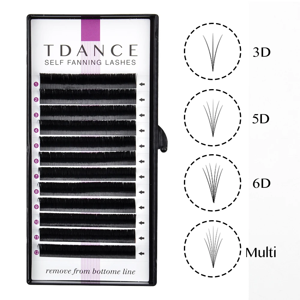 TDANCE Easy Fanning цветущие ресницы для наращивания самостоятельные вееры ресницы автоматические высококачественные индивидуальные цветущие ресницы