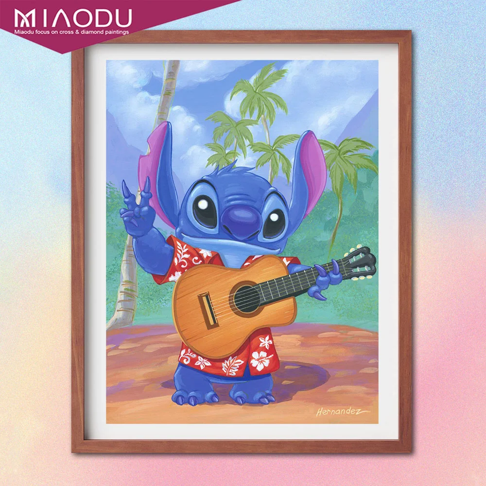 

DIY Diamond Painting Disney Hawaii Stitch Playing Guitar Cartoon Cross Stitch Kits Embroidery Full Square Drill Mosaic HomeDecor