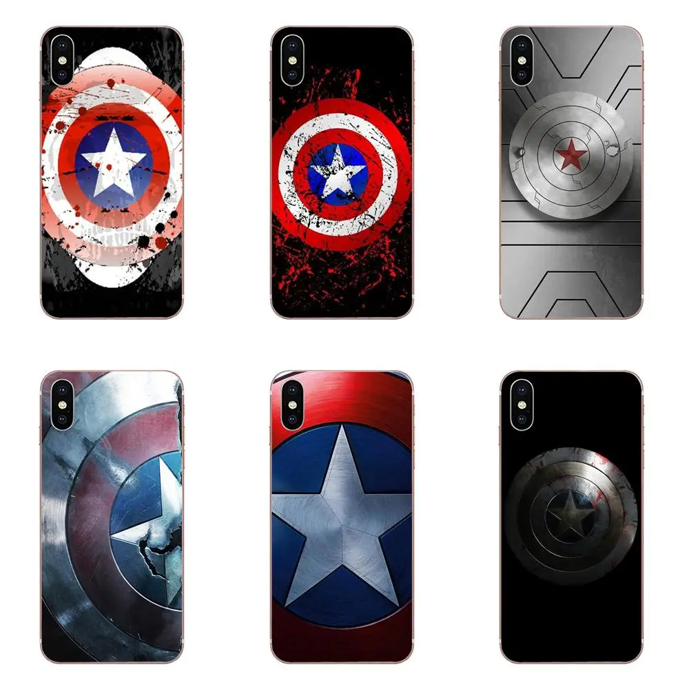 Для Apple IPhone X XS Max XR 4 4S 5 5C 5S SE 6 6S 7 8 Plus Мягкий чехол из ТПУ с узором герой Marvel Капитан