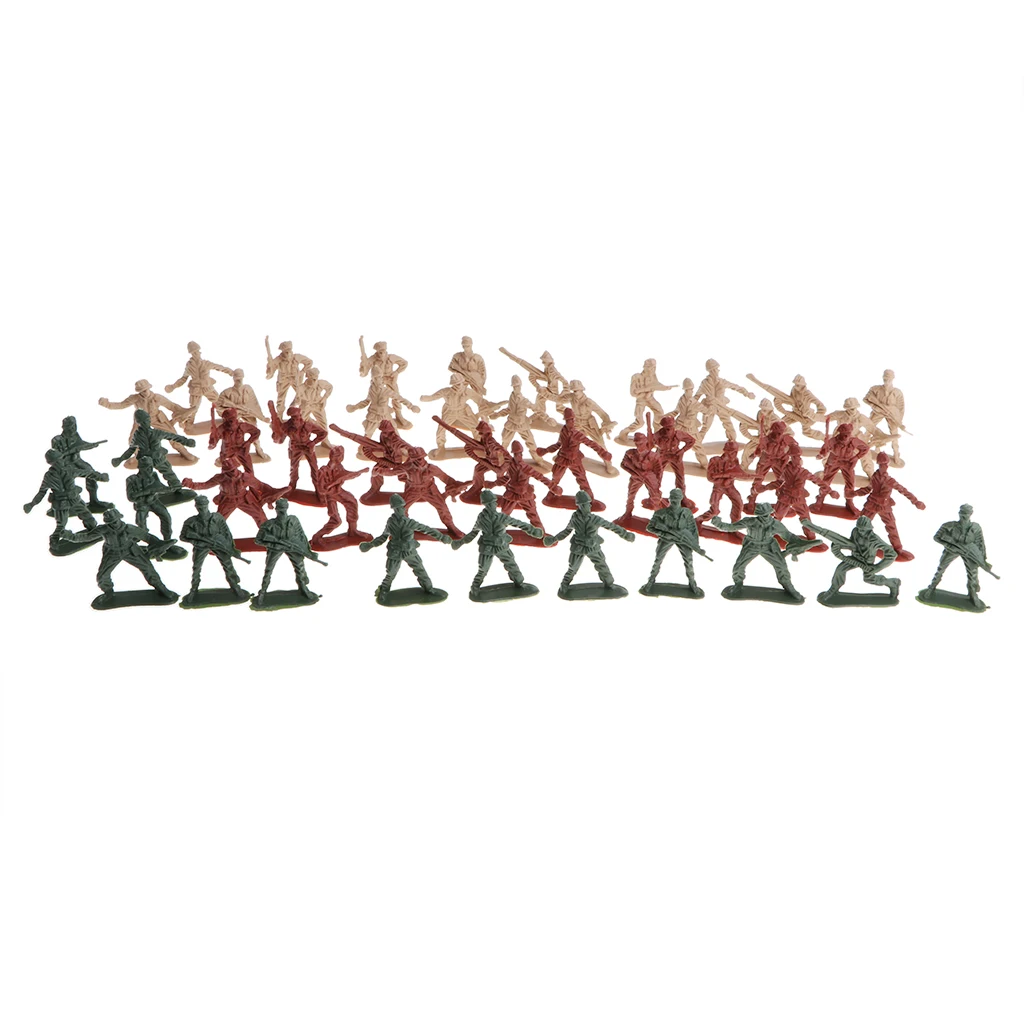 

50Pcs Plastic Army Soldiers Figures Toy, Combat Game Army Men Preschool Toy for