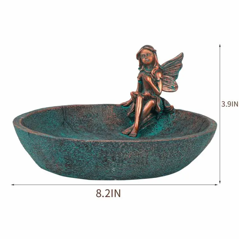 

Resin Fairy Statue Bird Feeder Garden Ornament Anti-UV and Anti-Fading Outdoor Decoration _WK