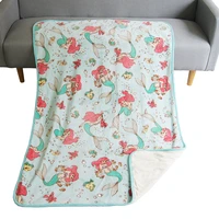 disney mermaid princess ariel blanket throw warm double layers for baby girls kids crib bed beautiful blanket gifts 100x140cm