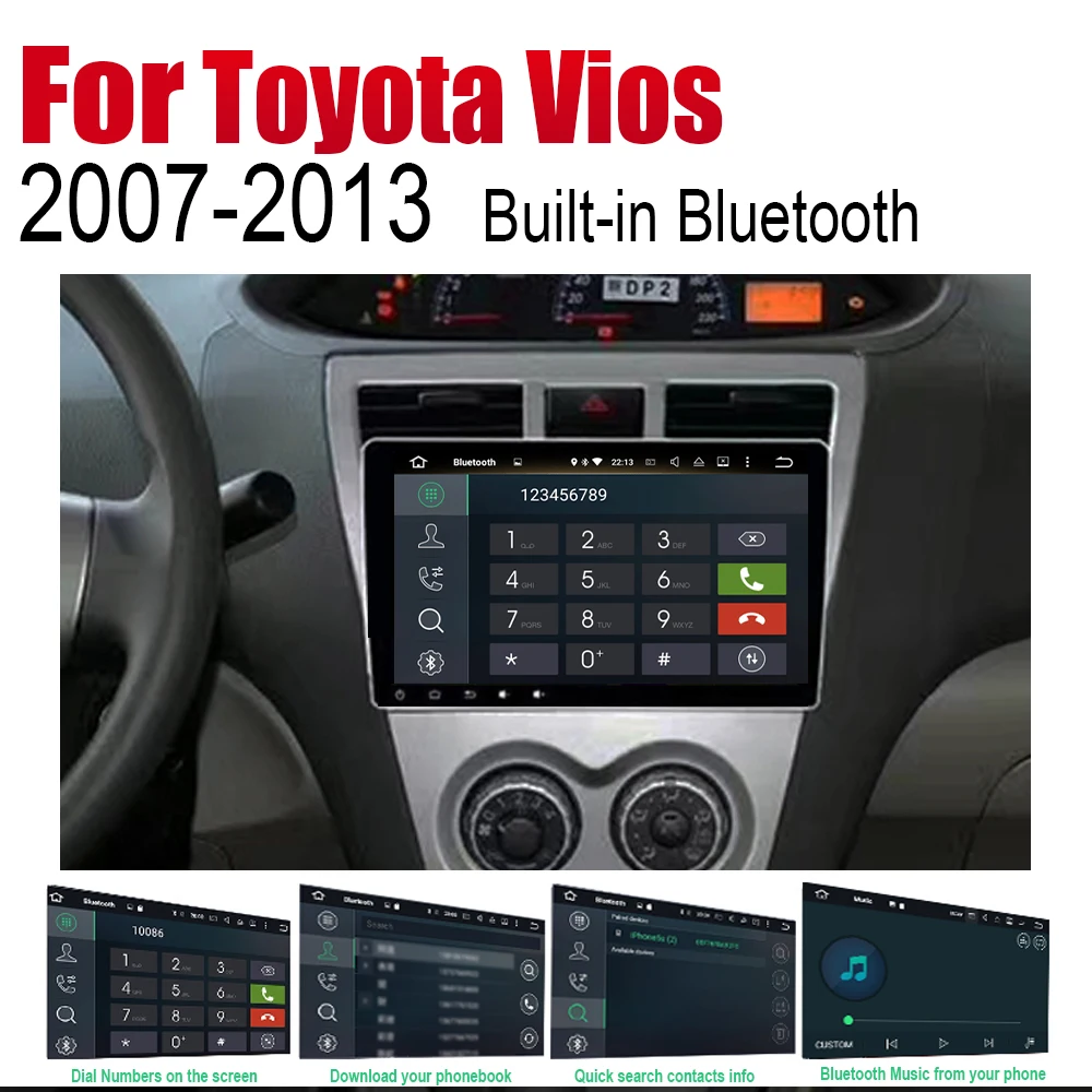 ZaiXi Android автомобильный Радио Стерео gps навигация для Toyota Vios 2007 ~ 2013 Bluetooth wifi 2din