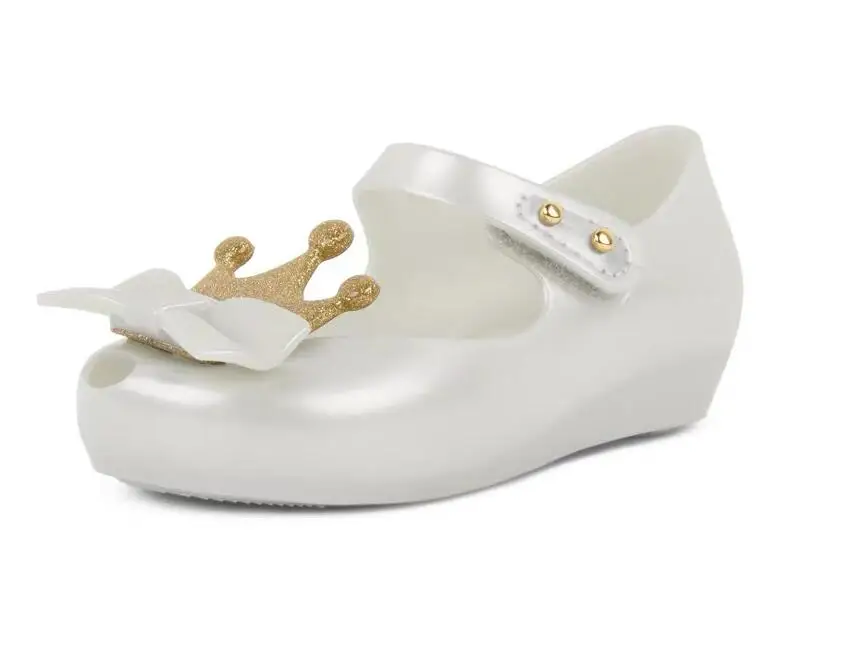 Melissa/; обувь для девочек с ультраяркой короной; оригинальные прозрачные сандалии для девочек; детские сандалии; детская пляжная обувь; нескользящая обувь для малышей
