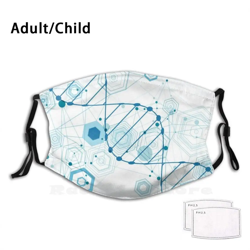 

Scientific Dna Pattern Funny Print Reusable Pm2.2972 Filter Face Mask Facemask Freedom Protect Secure Safety Safety Covering