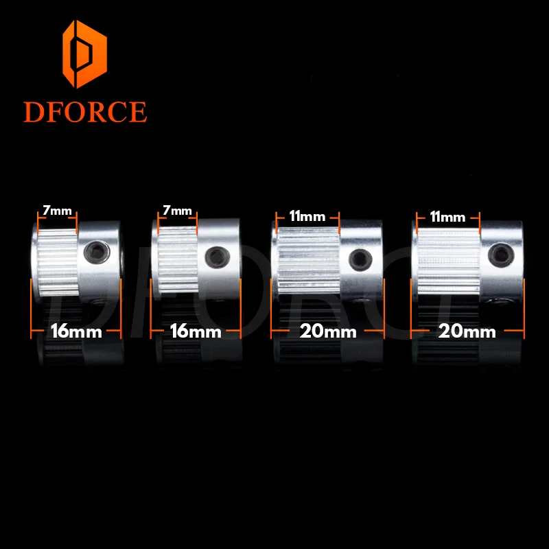 DFORCE 9 мм 2GT 20 зубчатый Алюминиевый шкив ГРМ GT2 p5мм p8мм для 6 Синхронного Ремня