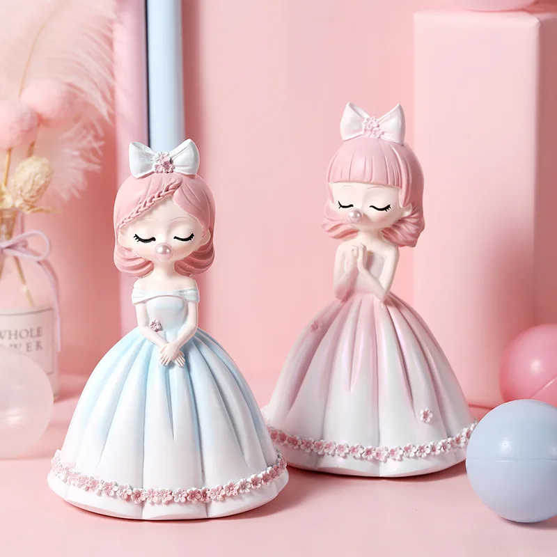 

Большая Скандинавская резинка для девочек с бантом, полимерная статуя, украшения, Офисная скульптура, ремесла, украшение для дома, гостиной,...