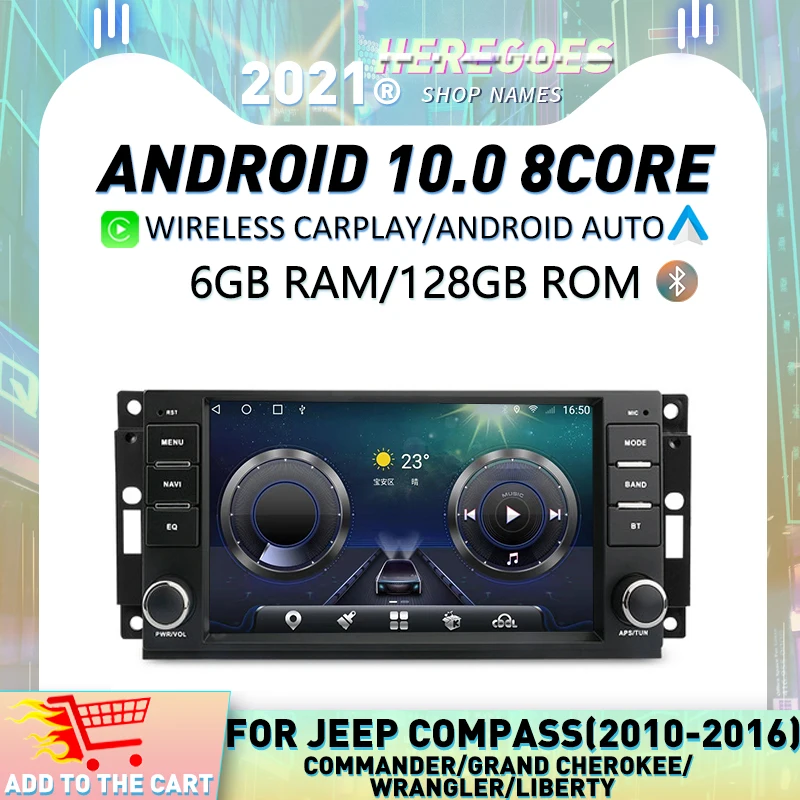 Фото Carplay Android 10 0 автомобильный DVD плеер 4G LTE для Jeep Compass Commander Wrangler Chrysler - купить