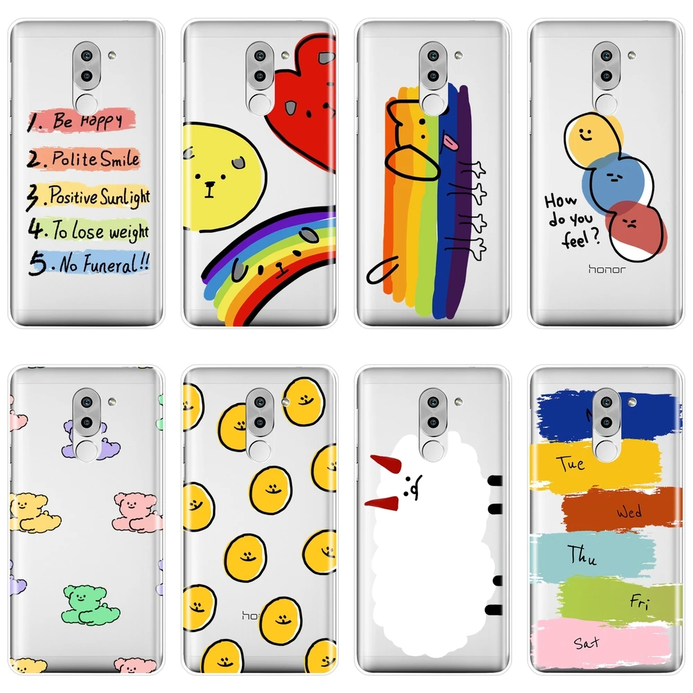 Чехол для телефона Huawei Honor 4C 5C 6A 6C Pro Rainbow Dog милый мультяшный силиконовый чехол 6 5A 4X