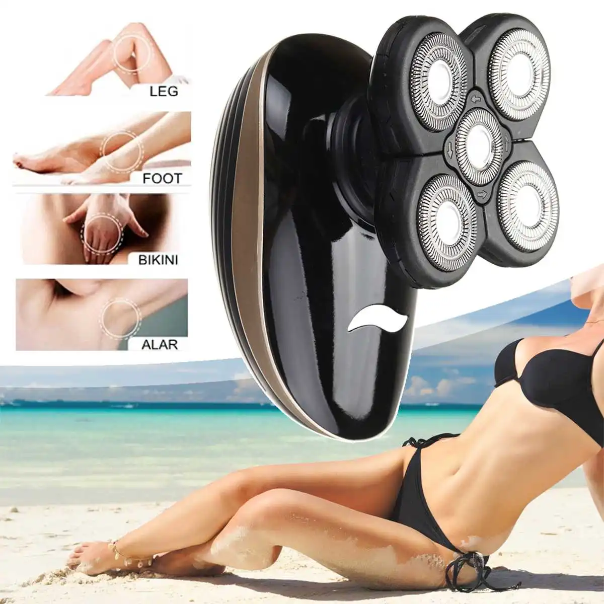 5 в 1 Для мужчин электробритва Перезаряжаемые пять плавающие головки Бритвы