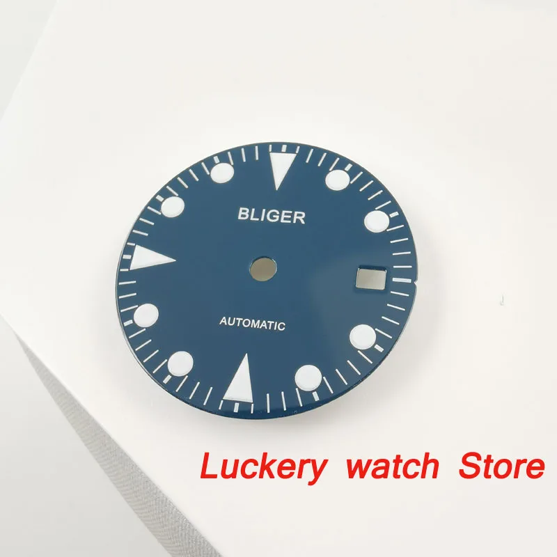 

BLIGER 28.5mm blue dial luminous marks fit for MIYOTA 8215;Mingzhu 2813 3804 Automatic Movement-BP72