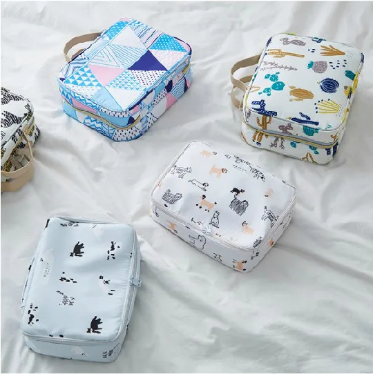 Двухслойная прозрачная сумочка для макияжа вместительная косметическая сумка