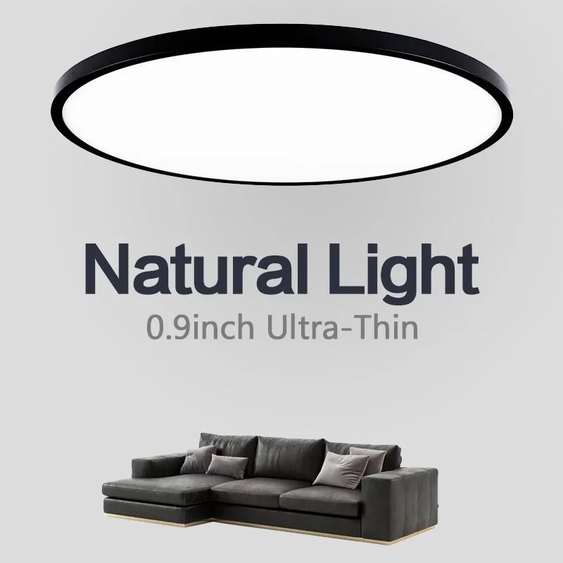 $16.18 LED Ceiling Lights 0.9inch LED Ultrathin Ceiling Lamp Warm White Cold White Black White Round Lighting Living Room Bedroom Light