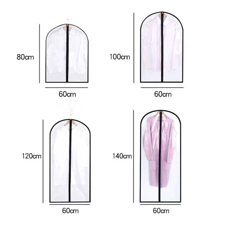 

Dustproof Cloth Cover Bags Transparent Wardrobe Storage Bag Dust Cover Clothes Protector Garment Suit Coat Dust Cover