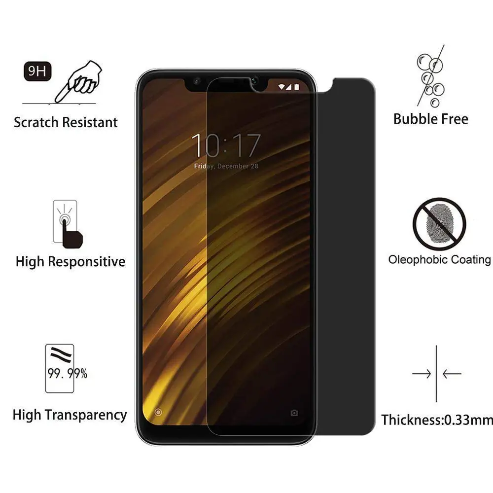 2.5D Защита экрана для Xiaomi Pocophone F1 F2 анти шпион закаленное стекло для Pocophone F2 Pro Антибликовая защитная пленка