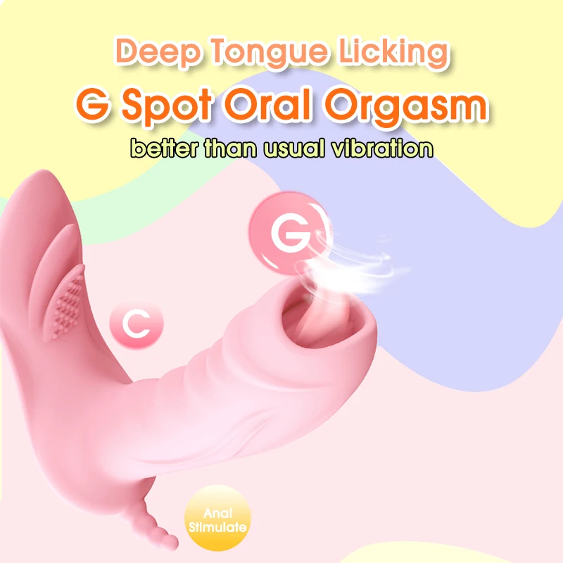 Вибратор точки G с нагревом Стимулятор клитора и вагины лизание языка трусики
