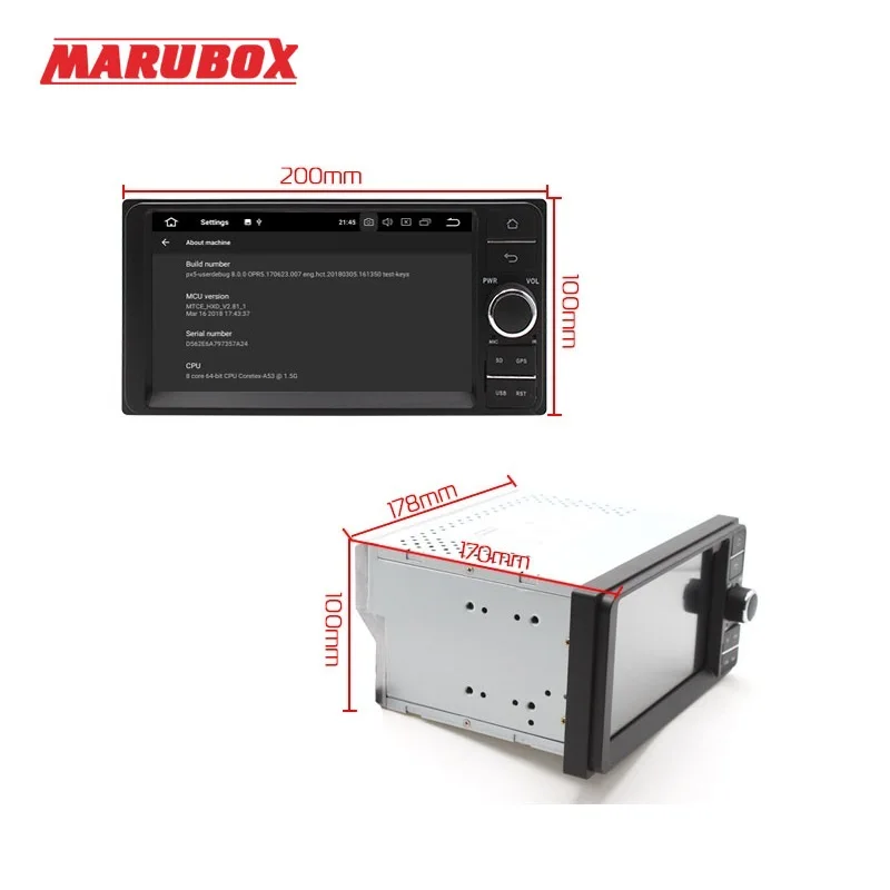 MARUBOX 7A701px5 DSP, 2 Din, 64GB Автомобильный мультимедийный плеер для Toyota Универсальный " дюйм/сек, GPS навигация Bluetooth стерео радио