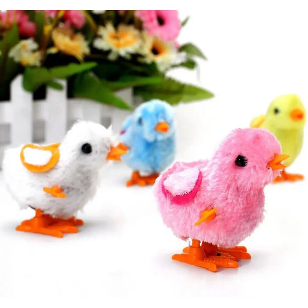 

1Pcs Clockwork Chicken Toys For Boy Children Kids Girls Cute Plush Chick Wind Up Pulling Toy Clockwork Toy Random Color