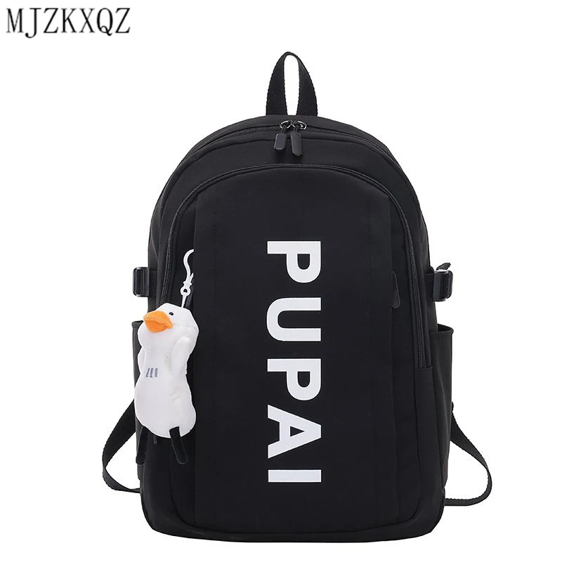 

Женские черные рюкзаки Mjzkxqz, большой вместимости, трендовая школьная сумка для девочек-подростков, Корейская Повседневная дорожная сумка в ...