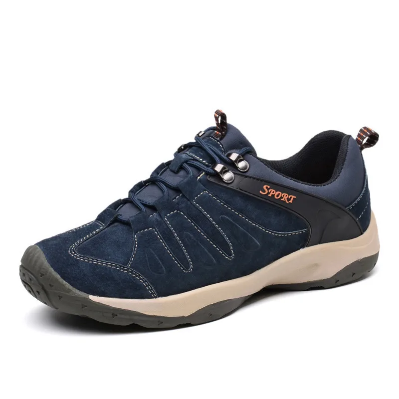 Осенне-зимние ботинки Качество натуральная кожа мужские повседневные кроссовки