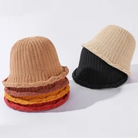 ht3514 spring summer hat women knitted cotton linen roll brim bucket cap lady bucket hat female fishing fisherman cap panama hat