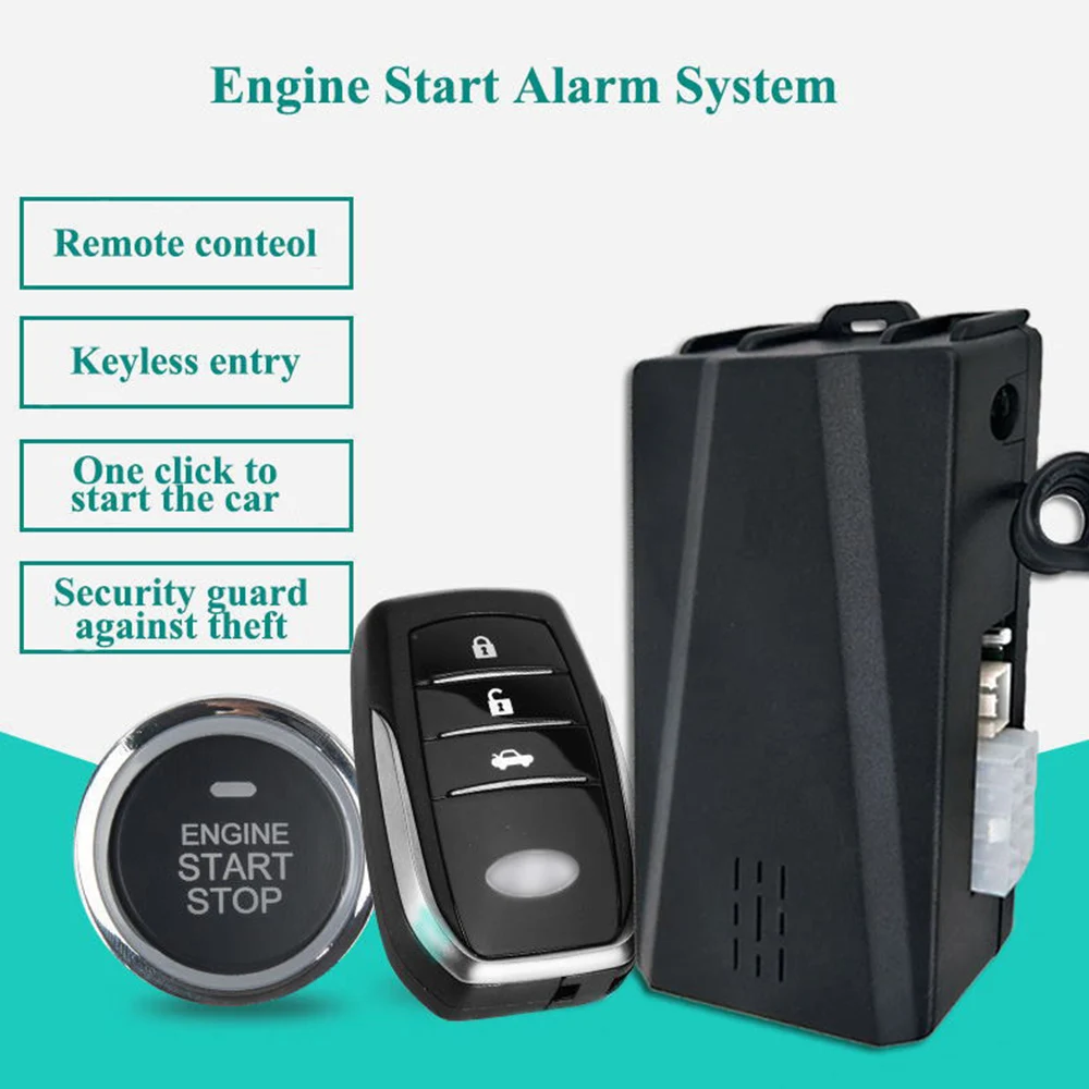 12V Car Alarm Passive Keyless Entry Remote Start/Stop Engine System Central Locking Start Stop Button Automotive PKE | Автомобили и