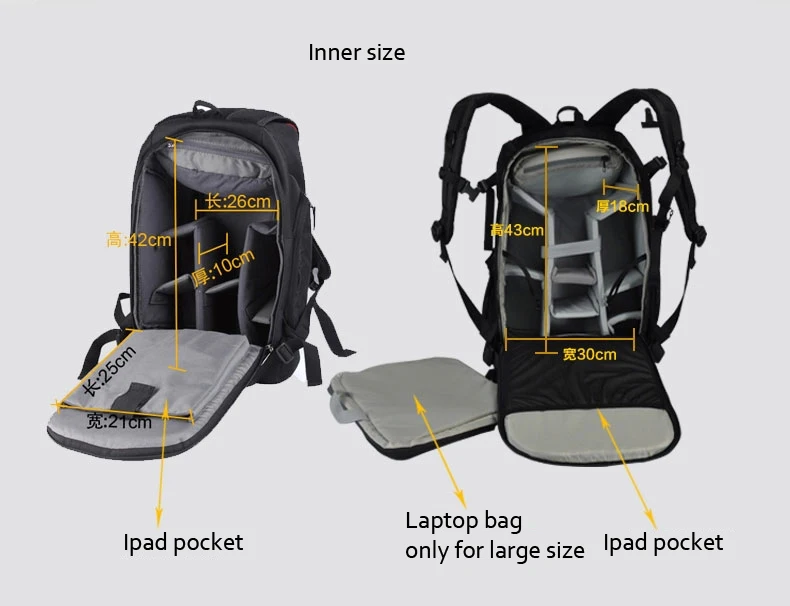 roadfisher large waterproof professional dslr slr camera travel backpack laptop bag insert case fit canon nikon sony pentax lens free global shipping