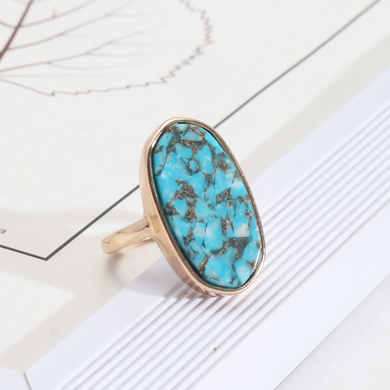 

Big Gravel Marble Stone Ring For Women Wholesale Gift Jewelry