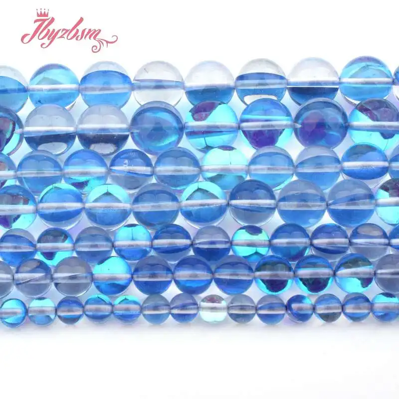 

Round Blue Labradorite Spectrolite Natural Stone Beads 6/8/10MM Spacer Loose Beads for Jewelry Making Bracelets DIY Strand 15"