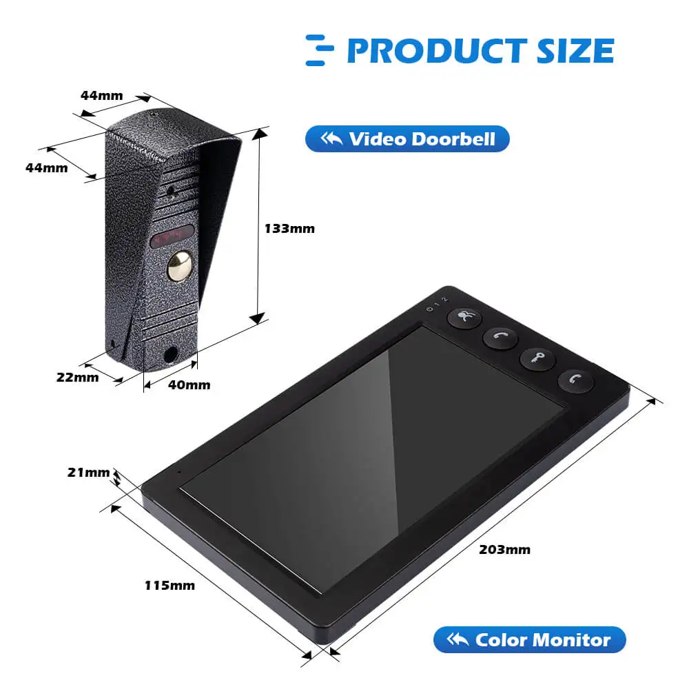 Видео дверной звонок видеодомофон для квартиры 7 дюймов проводной монитор