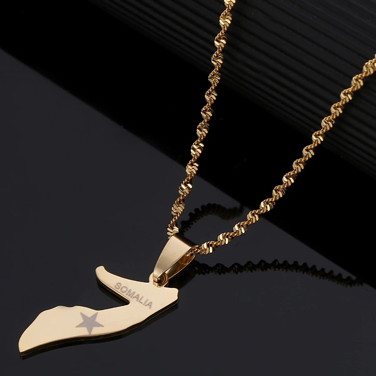 Ожерелье с маленькими картами для женщин, ювелирные украшения в стиле сомалийской карты, цвет золото, Soomaaliya