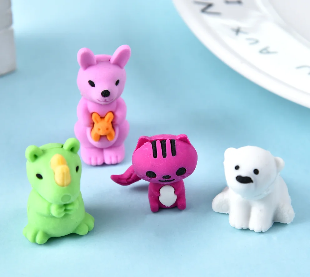 Животное обезьяна медведь Кошка Кролик Лягушка утка КИТ карандаш ластик